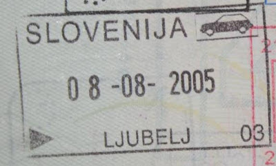 First trip to Slovenia - a Slovenian passport stamp