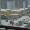 Communist era flats in Bratislava in Winter