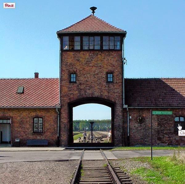 End of the train line and entrance to Birkenau