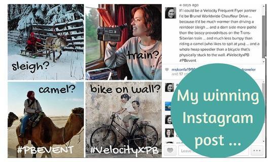 Winning Virgin Velocity frequent flyer points with Instagram