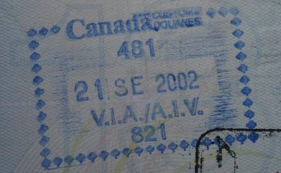 19 passport stamps - Canada