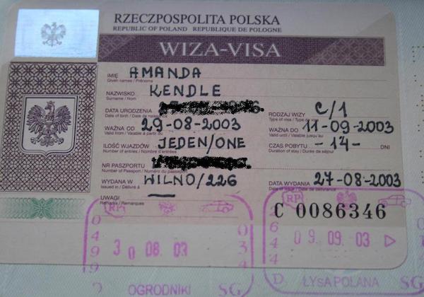 19 passport stamps - getting a Polish visa