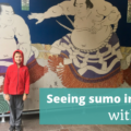 Seeing sumo wrestling with kids in Osaka, Japan